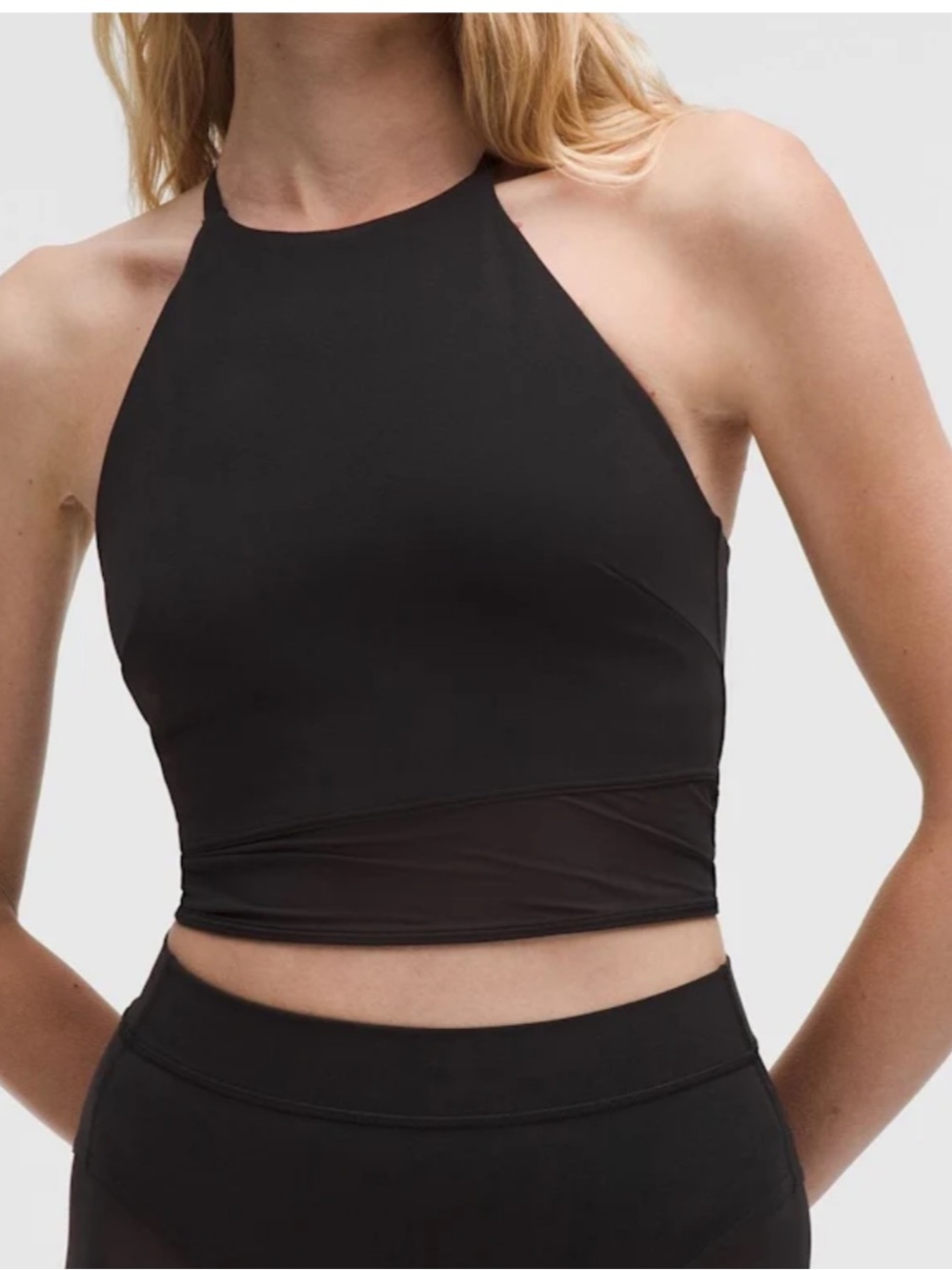 Lululemon athletica Nulu High-Neck Mesh-Hem Tank Top Light Support